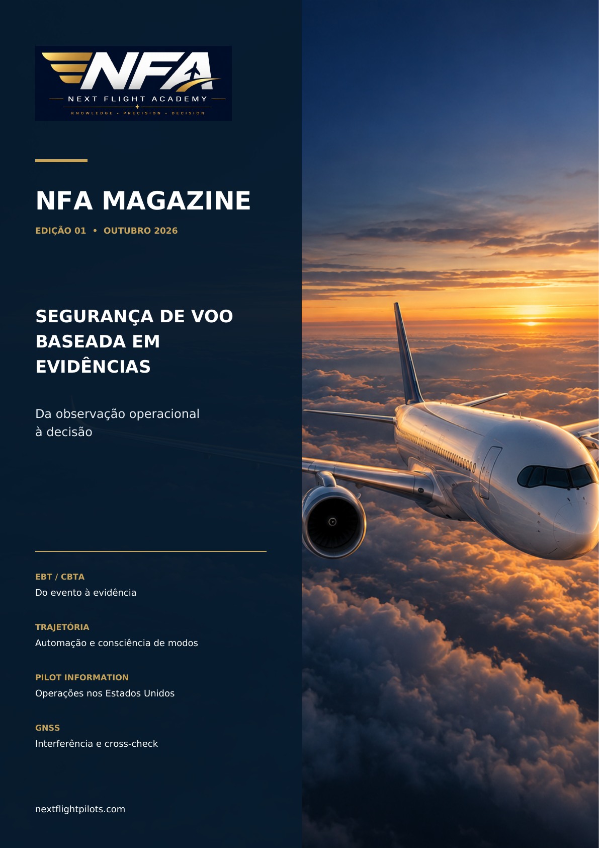 Capa aprovada da NFA Magazine, Edição 01, Outubro 2026